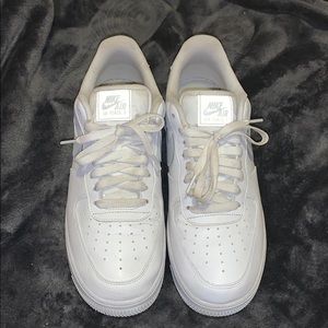 White W/ Blue Reflective Air Forces🔥